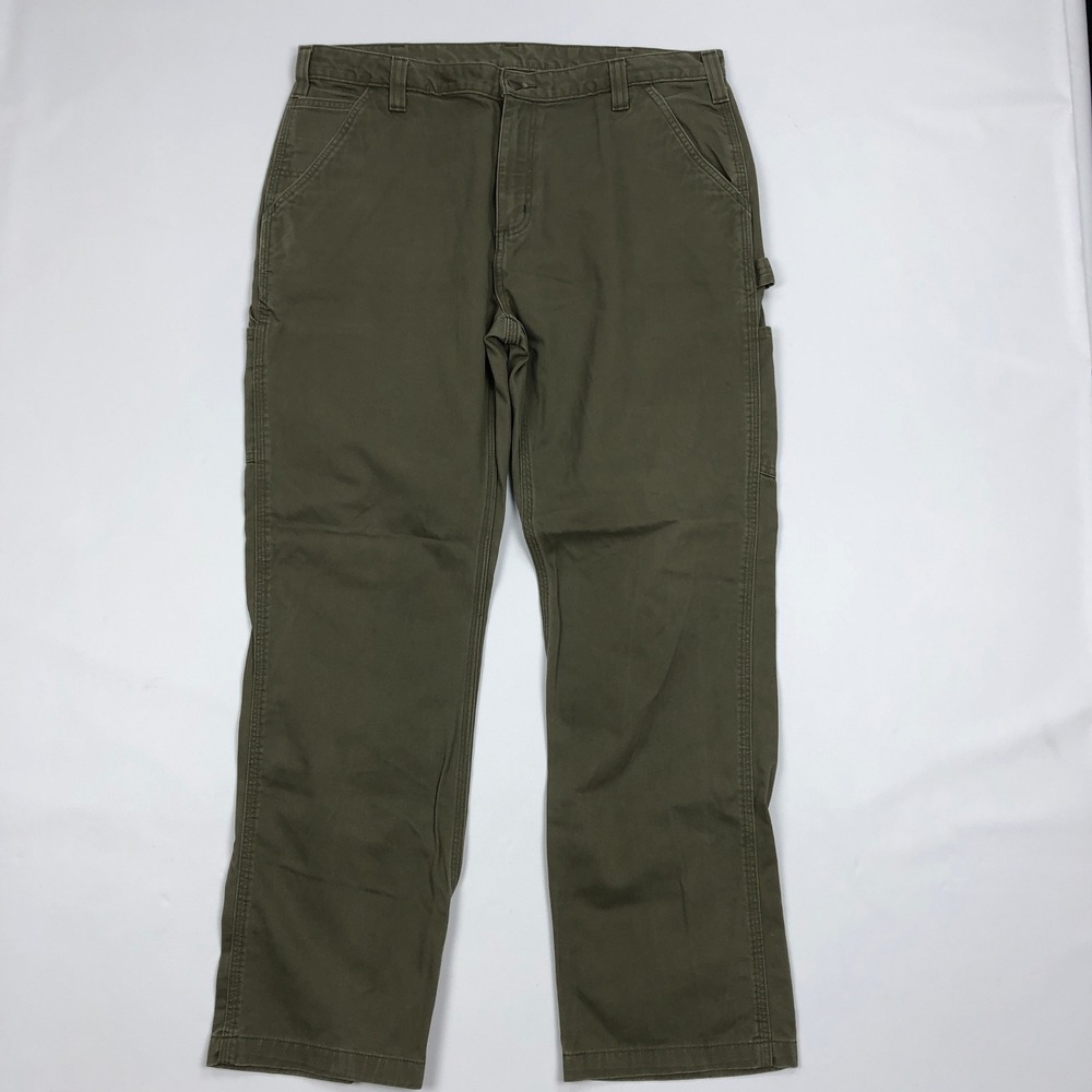 Carhartt B324 ARG Relaxed Fit Carpenter Pants Army Green 38x32 Mens Canvas